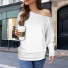 Custom Personalized Casual Long Batwing Sleeve Off Shoulder Sweater