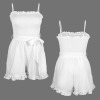 Custom Personalized Spaghetti Strap Ruffle Hem Belt Pockets Romper