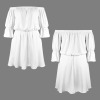 Custom Individualized Off Shoulder Backless Ruffle Sleeve Dress