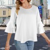 Custom Personalized Crew Neck Layered Flare Sleeve Blouse