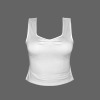 Custom Personalized Women's Square Neck Backless Ruched Side Split Crop Tank Tops