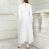 Custom Personalized Round Neck Long Sleeve Belted Maxi Dress