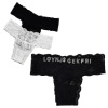 Custom Letter Lace Thong (A) (Front Customizing)（Made In USA）