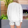Custom Personalized Long Sleeve Fleece Sweatshirt & Drawstring Shorts Set
