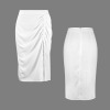 Custom Specialized Women's Drawstring Ruched Split Thigh Skirt