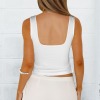 Custom Personalized Women's Square Neck Backless Ruched Side Split Crop Tank Tops