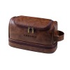 Red Brown PU Toiletry Bag (Front Custom)(Made In USA)