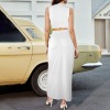 Custom Individualized Crop Tank Top & Ruched Split High Skirt Set