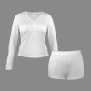 Custom Specialized Women's Long Sleeves&Shorts Button Pajama Sets