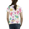 Women's All Over Print T-shirt USA Size (T40) Collar solid color
