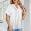 Custom Personalized Split V-Neck Short Sleeve Blouses Tops