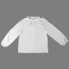 Custom Specialized Lotus Leaf Round Neck Long Sleeve Pleated Off Shoulder Blouse