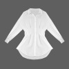 Custom Personalized Women's Pleated Slim Simple Long Sleeve Blouse