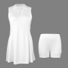 Custom Personalized Separates Inner Shorts & Sleeveless Lapel Zipper Pocket Sport Dress