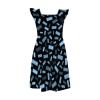 Square-Neck Ruffled-Sleeve Dress