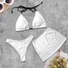 Custom Personalized Women's Halterneck String 3 Piece Bikini Sets