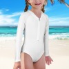 Girls' Long Sleeve Zipper One-Piece Swimsuit