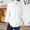 Custom Personalized Women's Ruffle Hem Long Sleeve Mock Neck Blouse Tops