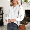 Custom Personalized Women's Button V Neck Long Sleeve Blouses