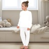 Girls' Round Neck  Long Sleeve Cozy Pajama Set