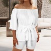 Custom Specialized Off Shoulder Belted Top & Shorts Set