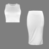 Custom Specialized Crop Tank Top & Split Thigh Skirt Set