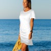 Custom Specialized Round Neck Short Sleeve Wrap Ruched Bodycon Dress