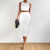 Custom Specialized Crop Tank Top & Split Thigh Skirt Set
