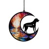 Crescent Moon Dog Pendant-83 (Made In USA)