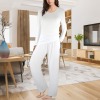 Custom Individualized Women's Round Neck Pocket Long Pajama Sets