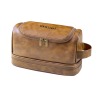 Yellow Brown PU Toiletry Bag (Top Custom)（Made In USA）