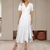 Custom Personalized V-Neck Wrap Ruffle Hem Split Maxi Dress