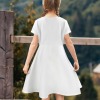 Custom Personalized Short Sleeve Flowy Hem Girls Dress