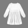 Custom Individualized Long Puff Sleeve Tie Front A Line Pleated Tunic Dress