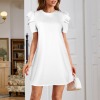 Custom Personalized Puff Sleeve Keyhole Back Dress
