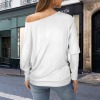 Custom Personalized Casual Long Batwing Sleeve Off Shoulder Sweater
