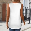 Custom Specialized Women's Sleeveless Keyhole Pleated Tank Top