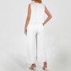Custom Personalized Sleeveless Ruffle Hem Crop Top & Wide Leg Pants Set