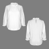 Custom Personalized Women's Ruffle Hem Long Sleeve Mock Neck Blouse Tops