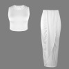Custom Individualized Crop Tank Top & Ruched Split High Skirt Set