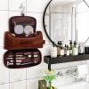 Red Brown PU Toiletry Bag (Two Side Custom)（Made In USA）