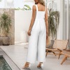 Custom Personalized Sleeveless Wide Leg Pocket Long Jumpsuit