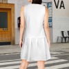 All-Over Print Women's Sleeveless Patchwork Pleated Hem Dress