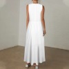 Custom Specialized Deep V-Neck Sleeveless High Waist Maxi Dress