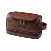 Red Brown PU Toiletry Bag (Two Side Custom)（Made In USA）