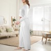 Custom Individualized Women's Round Neck Pocket Long Pajama Sets