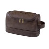 Dark Brown PU Toiletry Bag (Top Custom)(Made In USA)