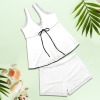 All-Over Print Women's Vest Skirt Split Swimsuit