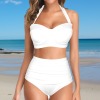 All-Over Print Women's High-Waisted Halter Bikini Set
