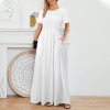 Custom Individualized Round Neck Pleated Waist Pockets Maxi Dress